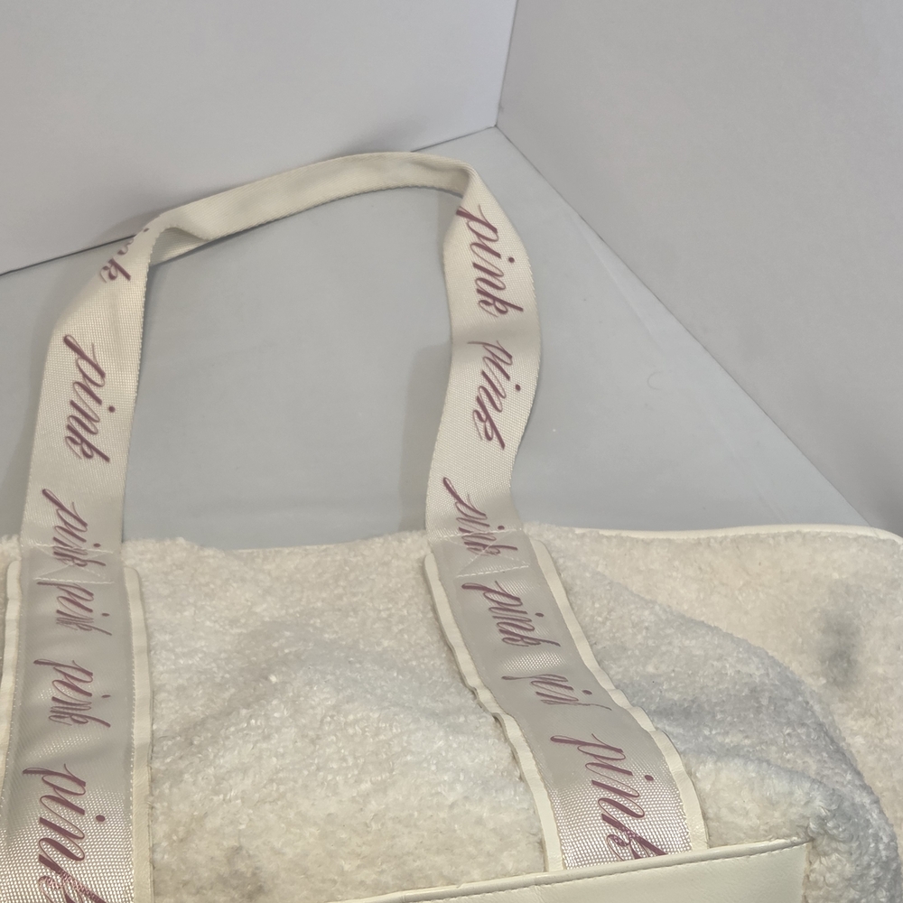 Victoria's Secret Cream Tote Bag with Pink Accents - Picture 6 of 7